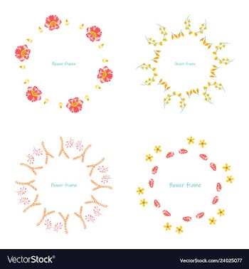 Floral setcolorful purple floral collection with vector image