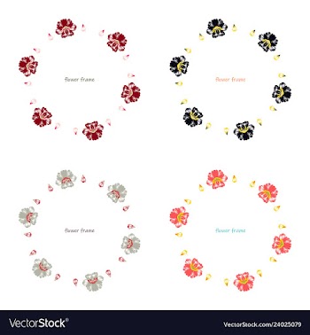 Floral setcolorful purple floral collection with vector image