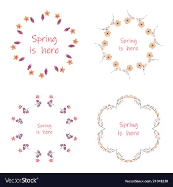 Floral setcolorful purple floral collection with vector image