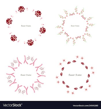 Floral setcolorful purple floral collection with vector image