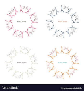 Floral setcolorful purple floral collection with vector image