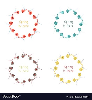 Floral setcolorful purple floral collection with vector image