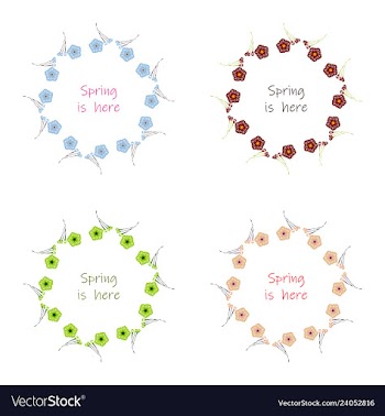 Floral setcolorful purple floral collection with vector image