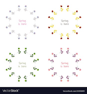 Floral setcolorful purple floral collection with vector image