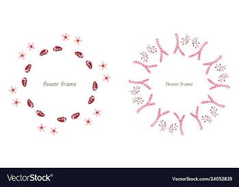 Floral setcolorful purple floral collection with vector image