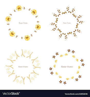 Floral setcolorful purple floral collection with vector image