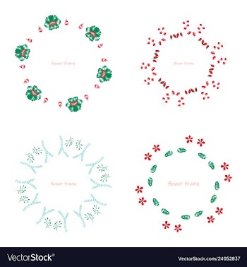 Floral setcolorful purple floral collection with vector image