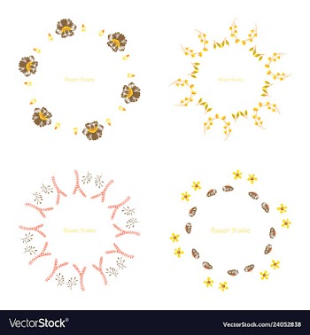 Floral setcolorful purple floral collection with vector image