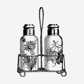 Floral spice bottles drawing, vintage | Free Photo - rawpixel