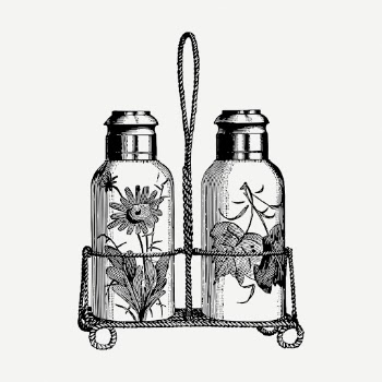 Floral spice bottles drawing, vintage | Free PSD - rawpixel