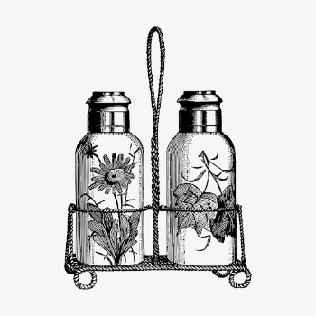 Floral spice bottles drawing, vintage | Free Vector - rawpixel