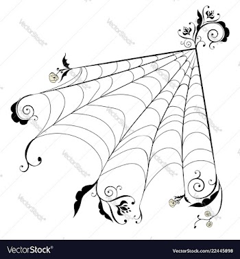 Floral spider web vector image