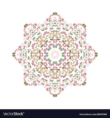 Floral star polygon - geometrical colorful vector image