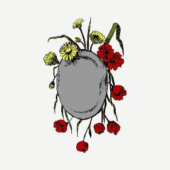 Floral stone clipart illustration psd. | Free PSD - rawpixel