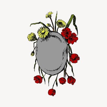 Floral stone illustration clipart vector. | Free Vector - rawpixel