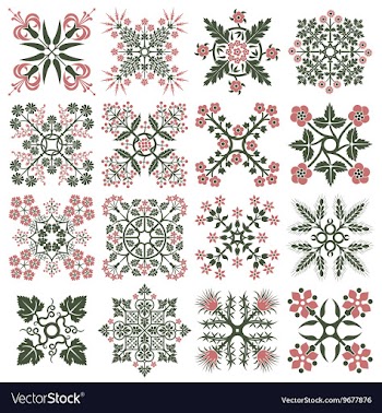  					Floral style design elements vector image														