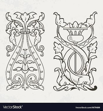  					Floral style design elements vector image														