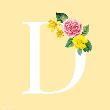 Floral styled letter D typography | Free stock vector - 564230