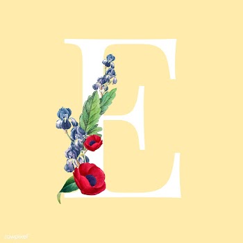 Floral styled letter E typography | Free stock vector - 564260