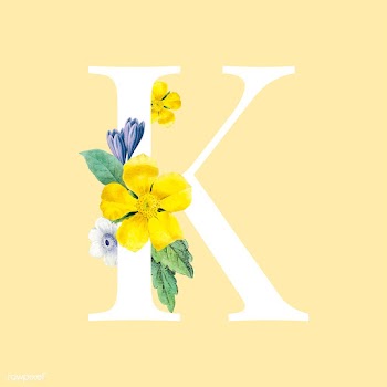 Floral styled letter K typography | Free stock vector - 564343