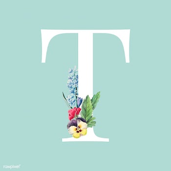 Floral styled letter T typography | Free stock vector - 564268