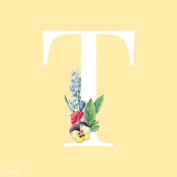 Floral styled letter T typography | Free stock vector - 564269