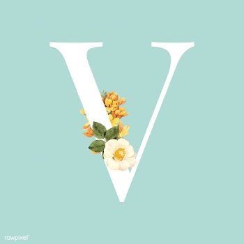 Floral styled letter V typography | Free stock vector - 564313