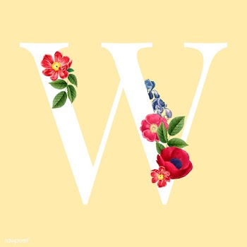 Floral styled letter W typography | Free stock vector - 564320