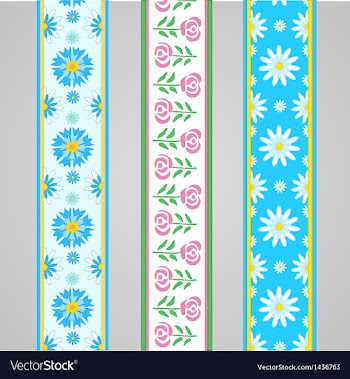 Floral summer borders with roses vector image