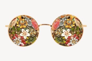 Floral sunglasses sticker, vintage fashion | Free PSD - rawpixel