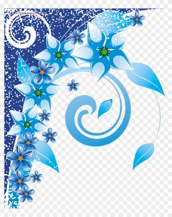 Floral Swirls Photoshop Background Png - Blue Flower Background Designs