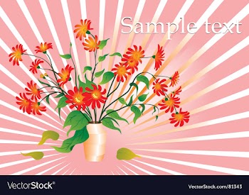 Floral template vector image