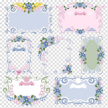 Floral templates illustration, Flower frame Floral design Vintage clothing, 7 of retro floral border material transparent background PNG clipart