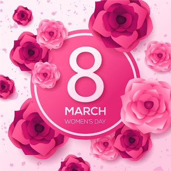 Floral theme for womens day event Free Vector