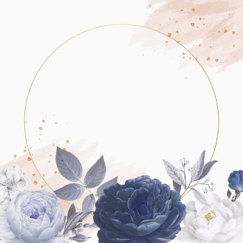 Floral themed circle frame Free Vector