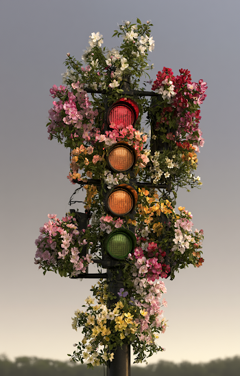 Floral Traffic Light Abstract