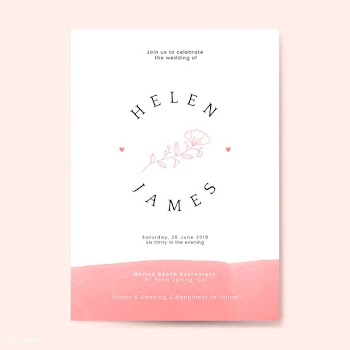 Floral wedding invitation card design vector | Free stock vector - 524443