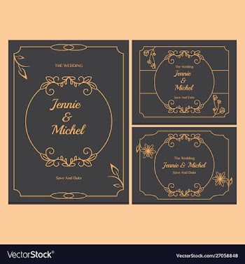 Floral wedding invitation collection vector image
