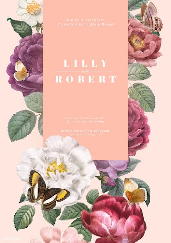 Floral wedding invitation | Free stock illustration - 582859