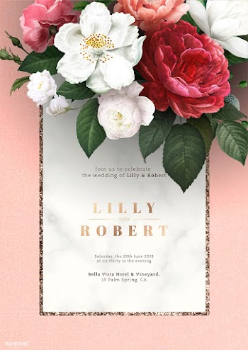 Floral wedding invitation | Free stock vector - 582863