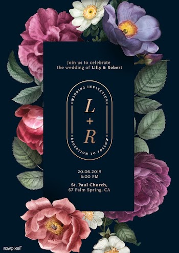 Floral wedding invitation | Free stock vector - 583023
