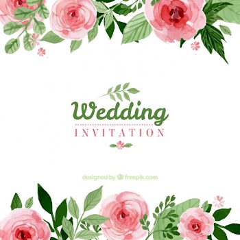 Floral wedding invitation Free Vector