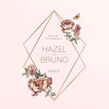 Floral wedding invitation mockup vector Free Vector