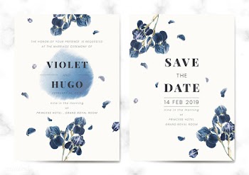 Floral wedding invite set | Free stock vector - 579272