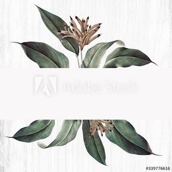 Floral white banner