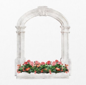 Floral window frame clipart, watercolor, | Free Photo Illustration - rawpixel