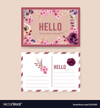 floral wine postcard design with mouquet rowan