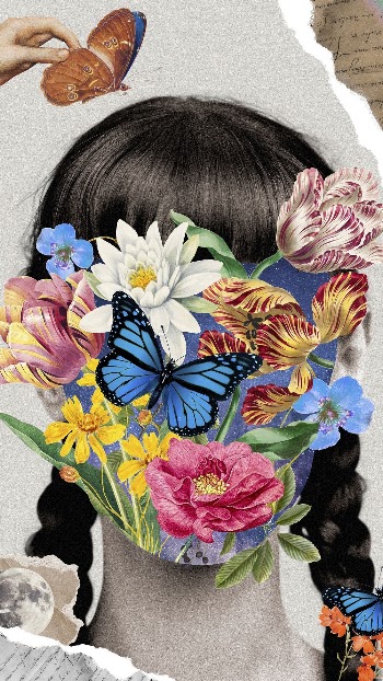 Floral woman portrait iPhone wallpaper, | Free Photo Illustration - rawpixel