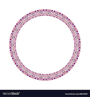 Floral wreath - circular abstract design element vector image