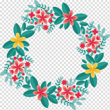Floral wreath, Flower Garland Wreath Floral design Circle, Leaves splicing love ring transparent background PNG clipart